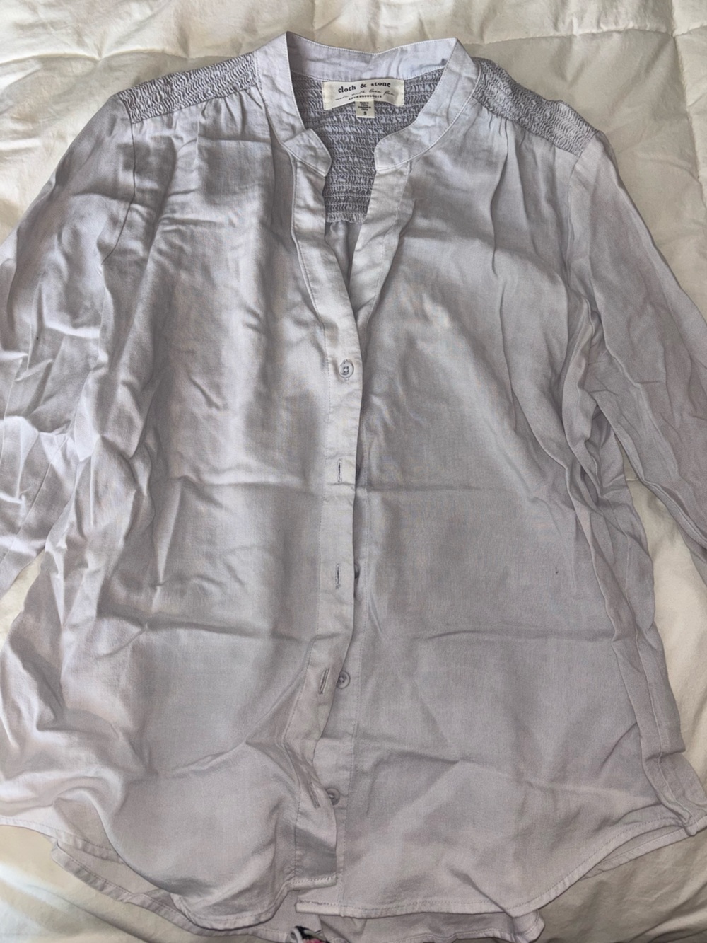 cloth & stone Light Gray Button-Down Blouse